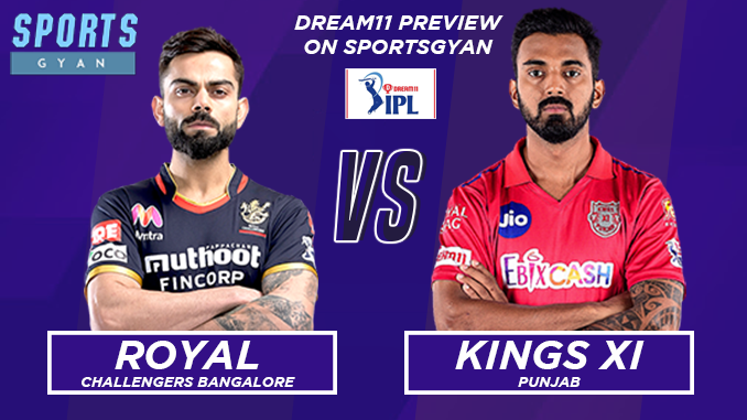 RCB VS KXIP DREAM TEAM CRICKET MATCH AND PREVIEW